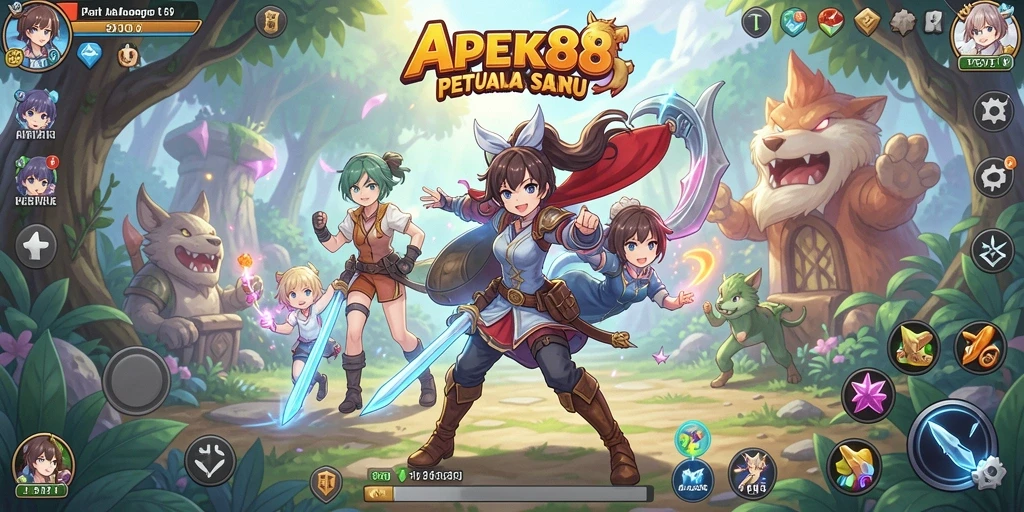 Screenshot APEK88 menampilkan gameplay yang penuh aksi dan karakter anime.