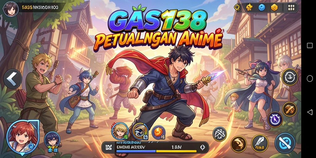 Tampilan gameplay <strong>GAS138</strong> yang menampilkan aksi penuh warna dan karakter anime.