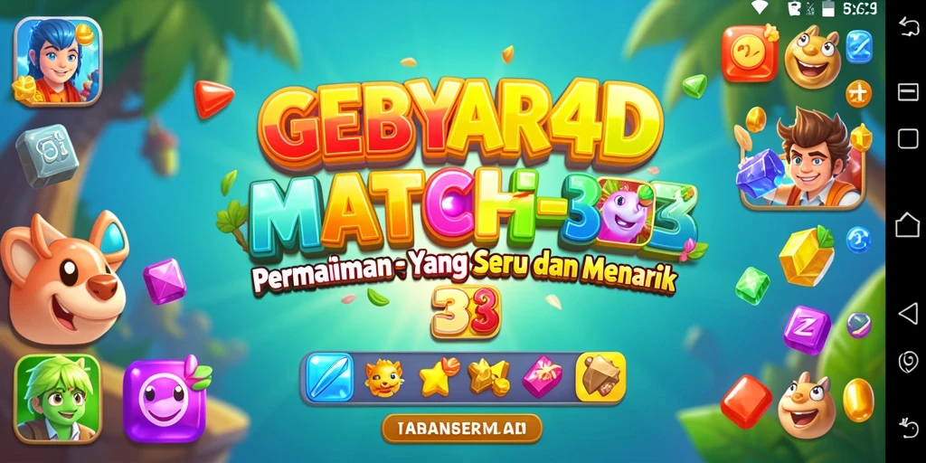 Tampilan gameplay seru GEBYAR4D dalam aksi Match-3.