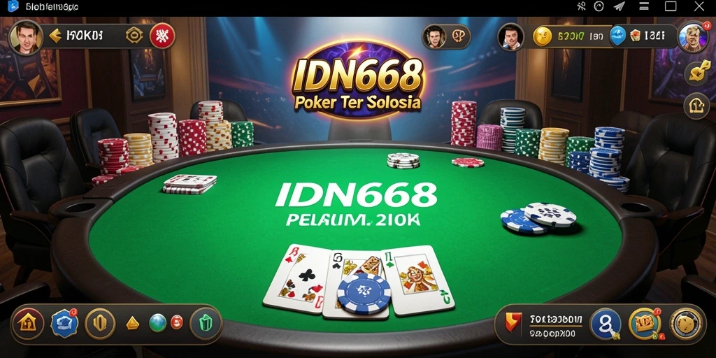 Tampilan gameplay poker yang seru dan menegangkan di IDN668.