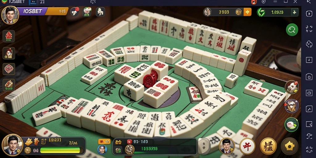 Tangkapan layar IOSBET menampilkan gameplay seru permainan Mahjong.