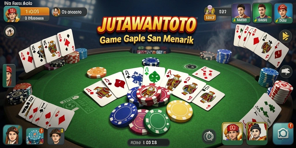 Tampilan gameplay seru dalam permainan Gaple JUTAWANTOTO.