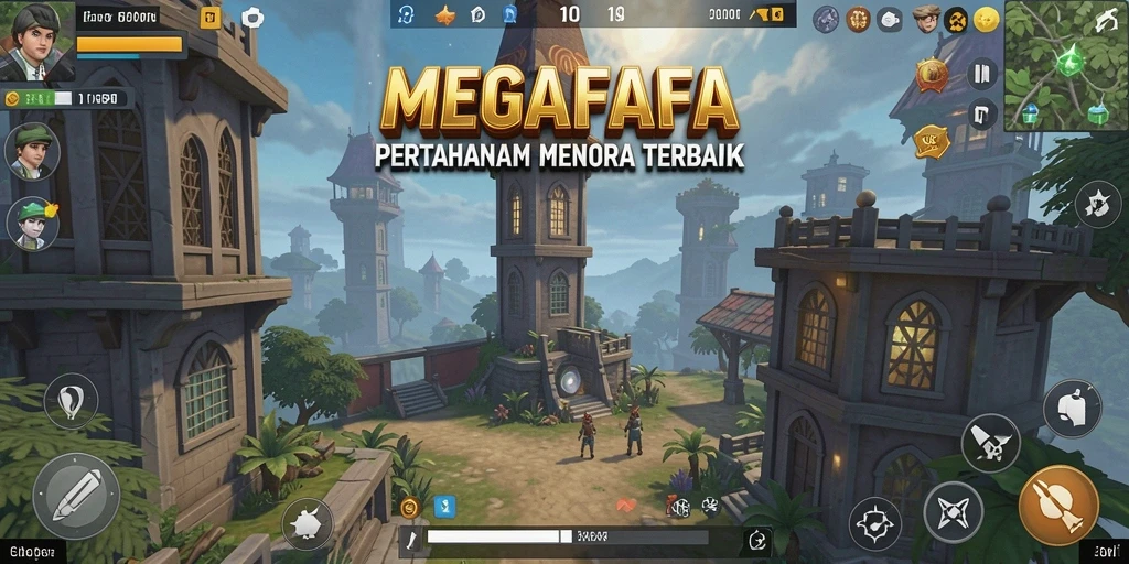 Screenshot gameplay menawan dari Tower Defense MEGAFAFA