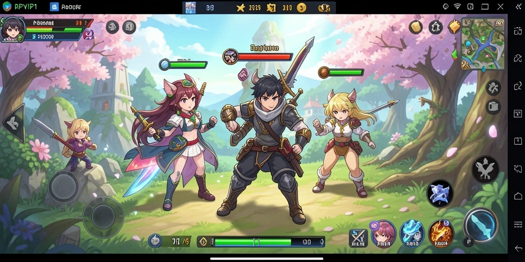 Tampilan gameplay RPVIP1 yang menampilkan karakter anime menarik.