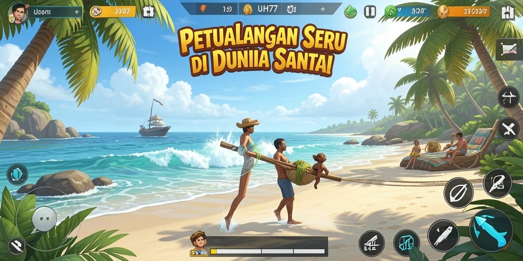 Gameplay UH77 yang menarik dan penuh warna.
