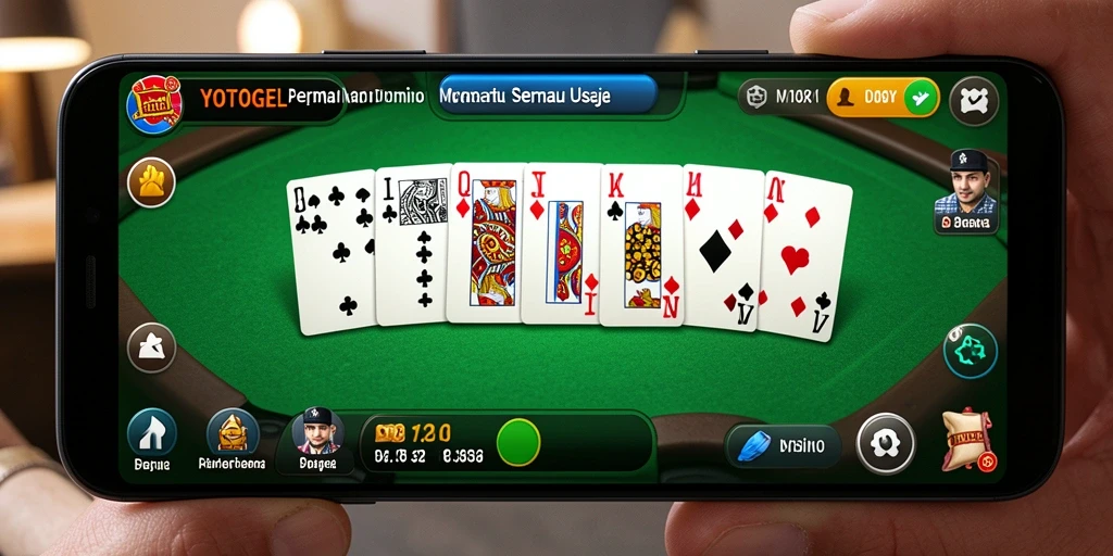Tampilan gameplay seru YOTOGEL saat bermain domino dengan teman-teman.